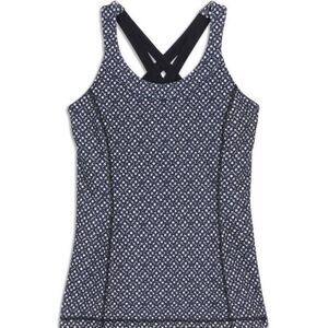 Lululemon Enhearten Millie Mesh Black White Criss Cross Tank 4
